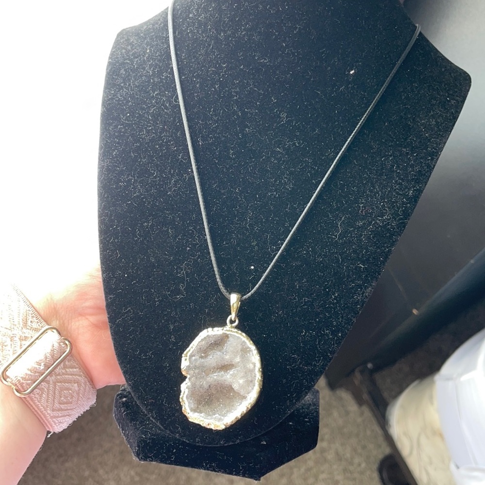 Raw crystal necklace